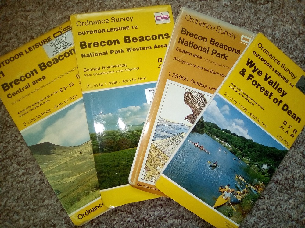 1 12 13 14 BRECON BEACONS WYE VALLEY DEAN FOREST OL ORDNANCE SURVEY MAPS OS LOT 