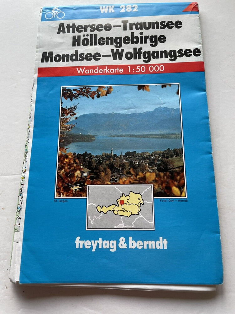 Attersee – Traunsee Map – AUSTRIA Freytag & Berndt – 1:50000 -1.25 in to 1 mile