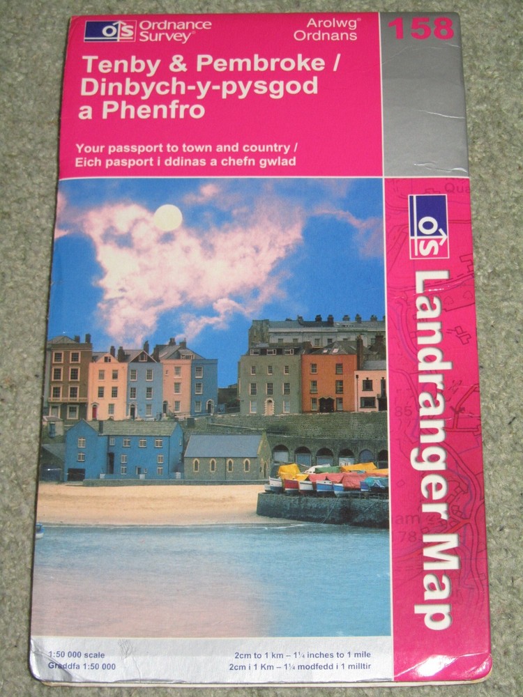 OS Ordnance Survey Landranger Map Sheet 158 Tenby & Pembroke – 2002