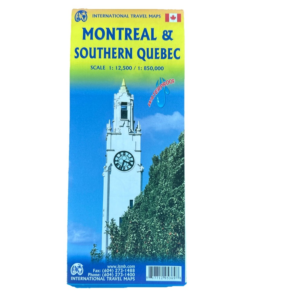 MONTREAL & SOUTHERN QUEBEC TRAVEL MAP 1:12,500 / 1:850,000 By Itmb Publishing