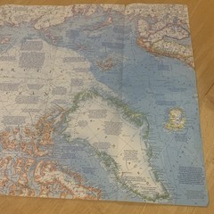 National Geographic 1971 Artic Ocean Floor Map Siberia Alaska