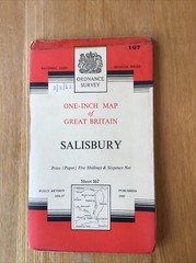 1960 Ordnance Survey One Inch Seventh Series Map 167 Salisbury (incl Netheravon