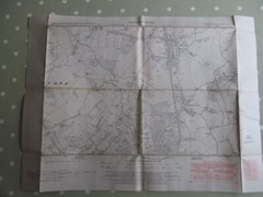 VINTAGE OS MAP OF KNEBWORTH AREA HERTFORDSHIRE DATED 1947 SIX INCHES TO ONE MILE