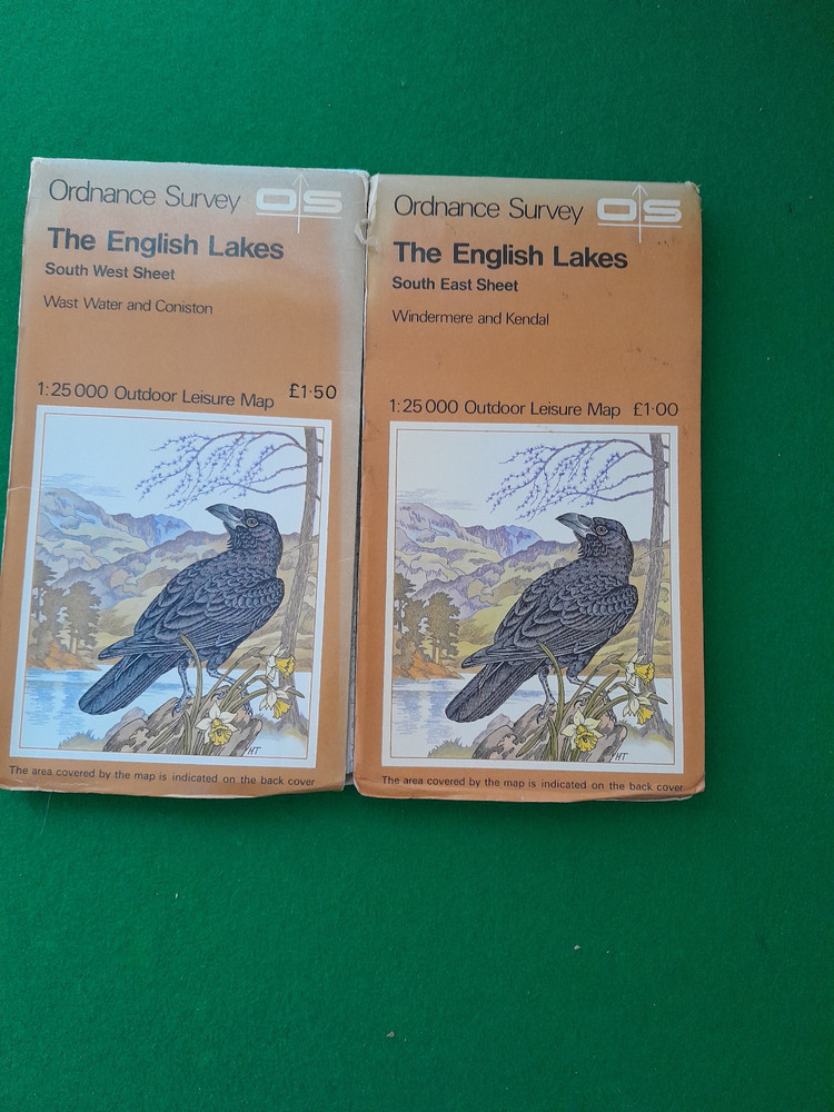 ORDNANCE SURVEY THE ENGLISH LAKES SOUTH EAST & SOUTHWEST SHEETS 1974 GC