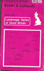 Ordnance Survey Landranger 1:50,000 Map Sheet 192 Exeter & Sidmouth