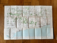 5 x Ordnance Survey Contoured Road Map 1920s 51 95 106 126 133 1 inch: 1 mile