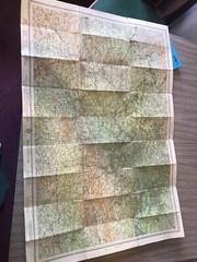 Two vintage Bartholomew’s half inch contoured maps – Vale of Severn & Surrey