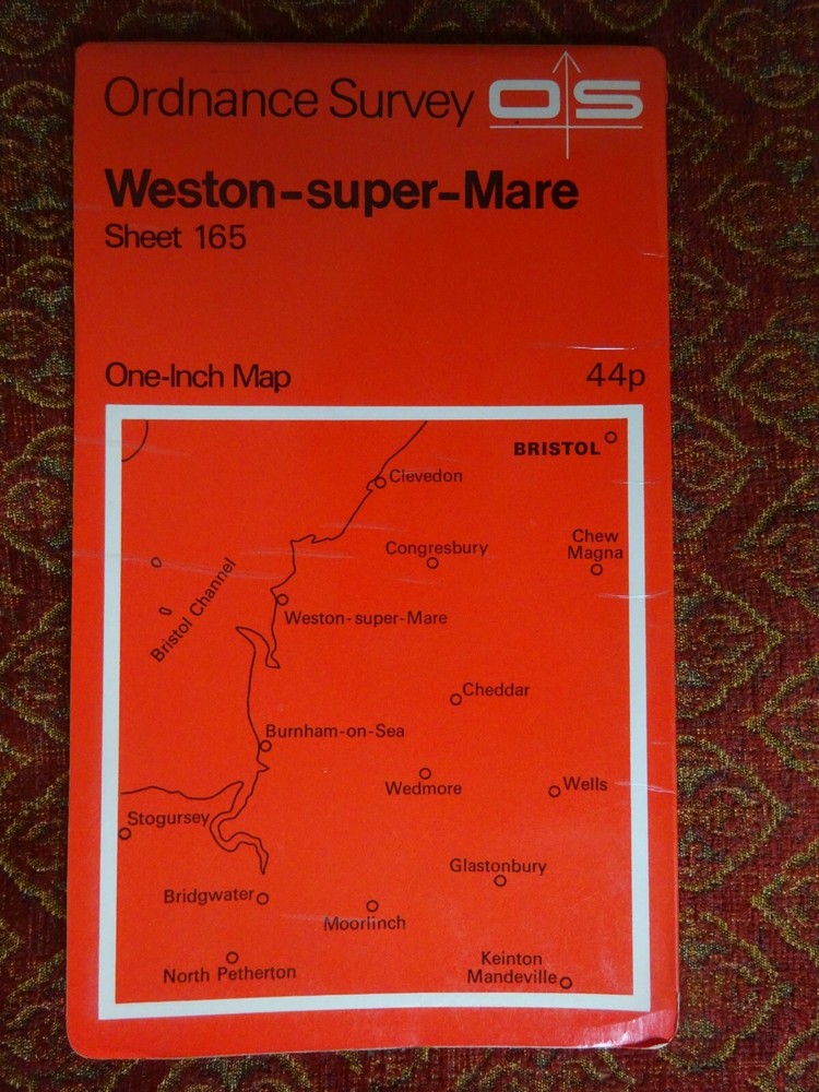 OLD OS MAP WESTON SUPER MARE BRISTOL BURNHAM GLASTONBURY CLEVEDON WEDMORE WELLS