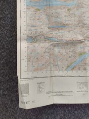 OS Ordnance Survey One Inch Cloth Map, 1961 Loch Arkaig Sheet 35