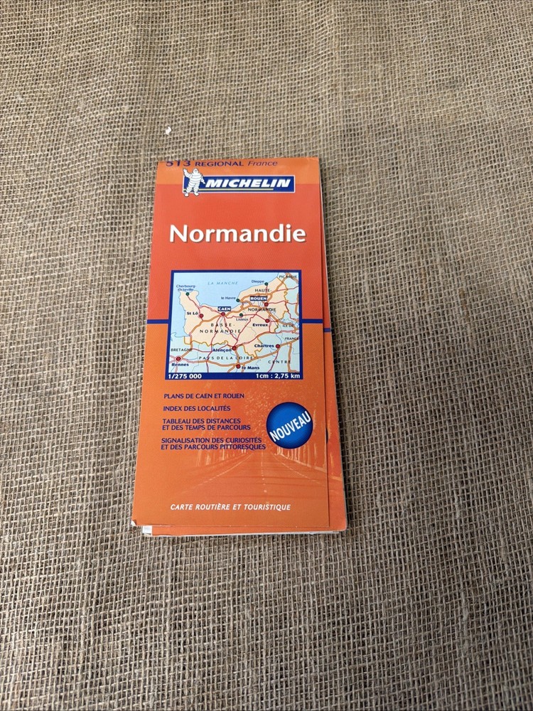 Michelin Normandie Foldout Map Regional No. 513 French Language