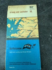 Vintage Bartholomew half-inch contoured map number 50 Arisaig and Lochaber paper