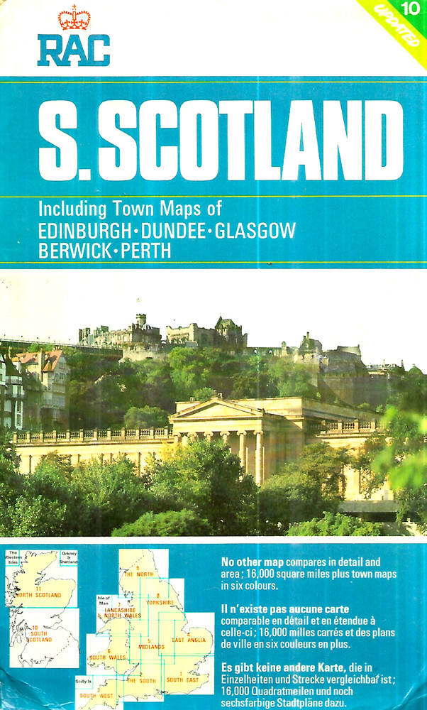 RAC Map 3 miles to 1 inch of South Scotland