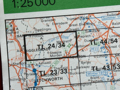 OS Ordnance Survey, Pathfinder Map, Sheet TL 24/34, Royston ( Herts )
