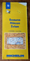 Michelin Map Beaune Macon Evian No. 70 1cm to 2 km Neuchatel Fribourg Tournus