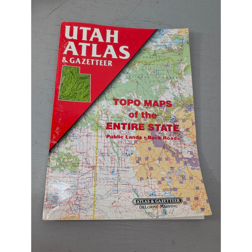 UTAH Atlas & Gazetteer Delorme Topo Maps Back Road Public Lands 1993 1st Edition