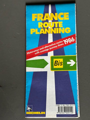 Michelin Map, France Route Planning Map, 1986