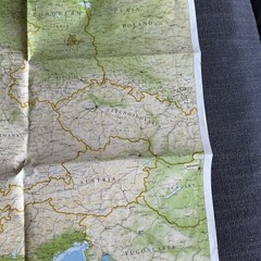 Vintage Map Central Europe Transportation 1986 Folded