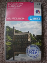 103 BLACKBURN & BURNLY AQUA ACTIVE WATERPROOF LANDRANGER ORDNANCE SURVEY MAP OS