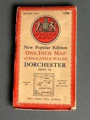 Vintage Ordnance Survey One Inch Cloth Map, of Dorchester, no 178, 1946….