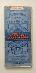 Vintage Bartholomew’s York & Scarborough Cloth Sheet 7 2 miles to 1 Inch Map,