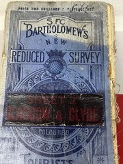 Antique 1924 Bartholomew’s Half Inch to 1 Mile Cloth Map, No 7 Glasgow and Clyde