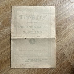 Tit-Bits ROAD MAP of England, Wales & Scotland 1930 Bartholomew Shredded Wheat