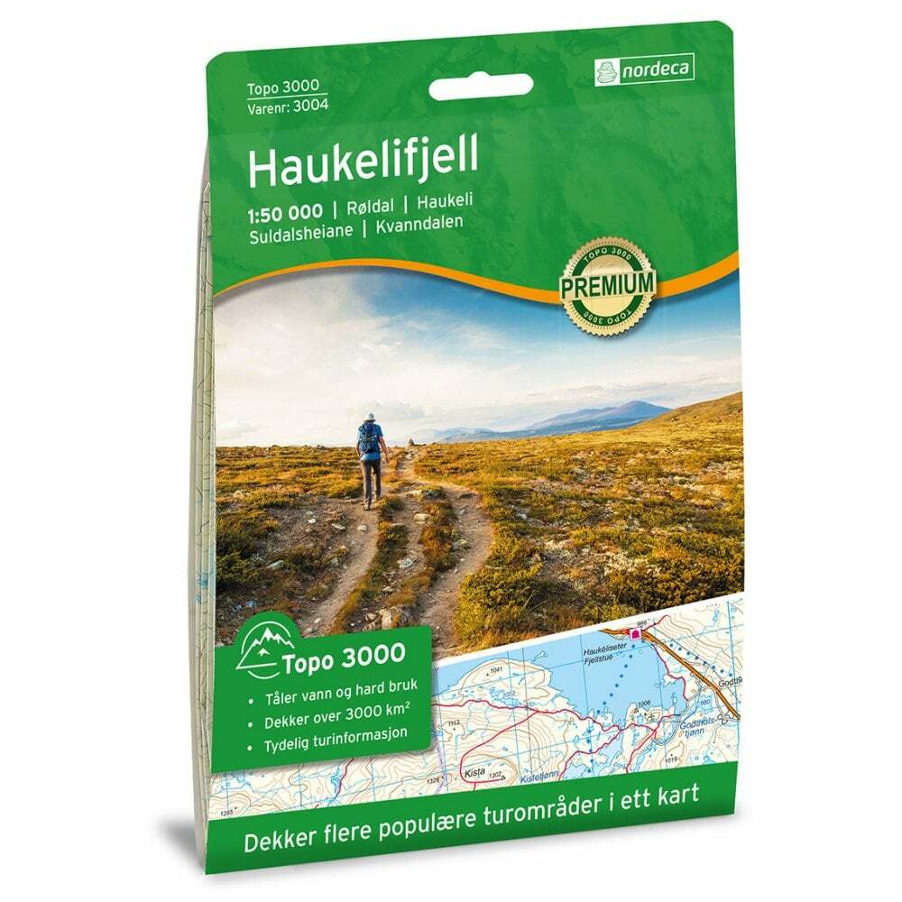 Norway Haukelifjell: 3004 walking hiking map 1:50K incl ski routes