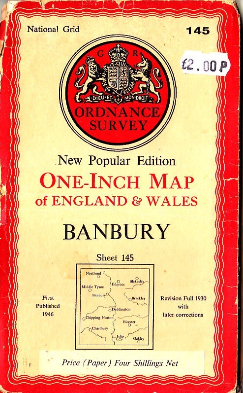 Ordnance Survey Map One Inch New Popular Ed Sheet 145 Banbury