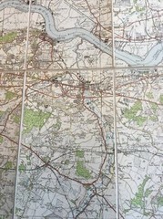 1935 Ordnance Survey One Inch Fifth Edition Cloth Map 115 S.E London & Dartford