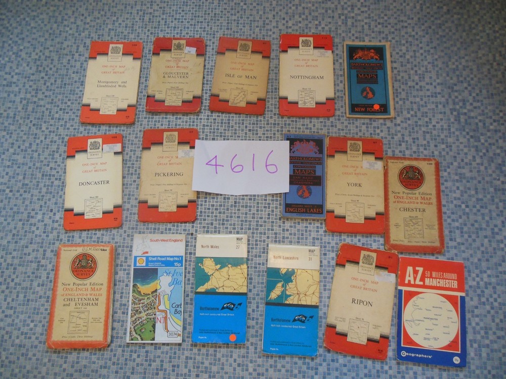 16x Ordnance Survey & Bartolomew’s Sheet Maps 1930’s – 70’s