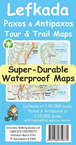 Jan Kostura Lefkada, Paxos and Antipaxos Tour and Trail Maps (Map)