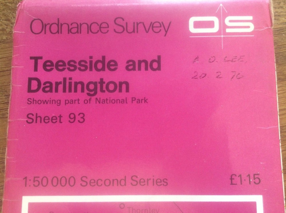 Teeside & Darlington National Park OS Landranger GB Map 1:50000 First Series