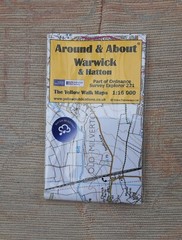 ‘AROUND AND ABOUT’ WALKS MAP -WARWICK & HATTON – THE YELLOW MAP WALKS – 1:16,000