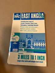 Retro 1970s RAC Map East Anglia Leicester King’s Lynn Nottingham Cambridge