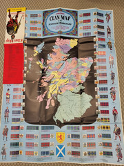Vintage Clan Map of the Scottish Highlands – Johnston & Bacon – 1956