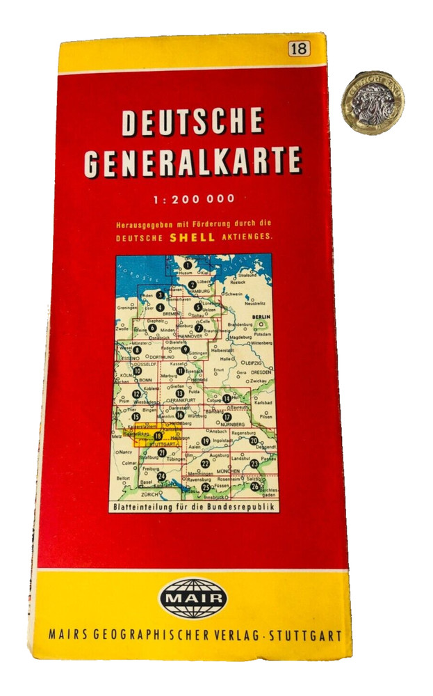 German Map Shell Tourist Collectable Vintage ra