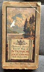 VINTAGE CLOTH ORDNANCE SURVEY MAP The TROSSACHS & LOCH LOMOND CLOTH 2nd Edition.