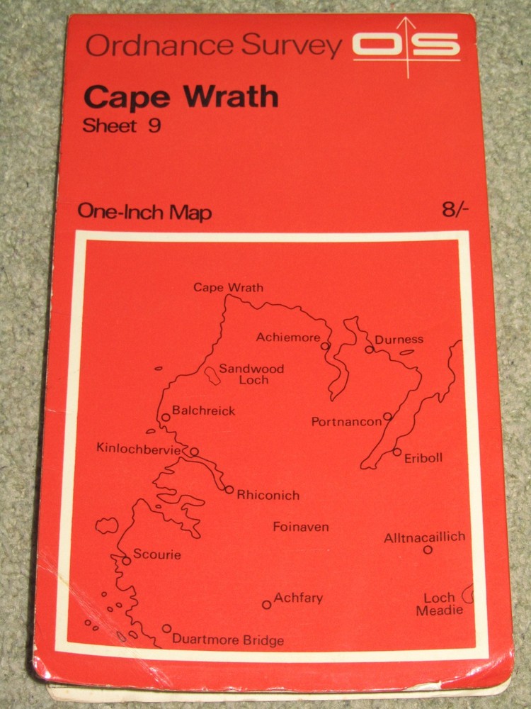 OS Ordnance Survey 1″ One Inch Red maps – assorted editions 1962-1971 – vgc