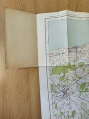 1931 Ordnance Survey 1 Inch To 1 Mile Contoured Road Map, #117 East Kent, Cloth