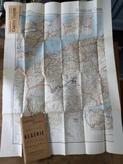 Cartes Tirade, Vintage French Map of Algeria. c1950s. Large Paper Map. Africa