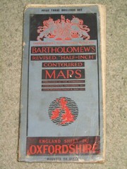 Bartholomews Revised half inch Map: sheet 24 Oxfordshire – 1926-30 vintage cloth