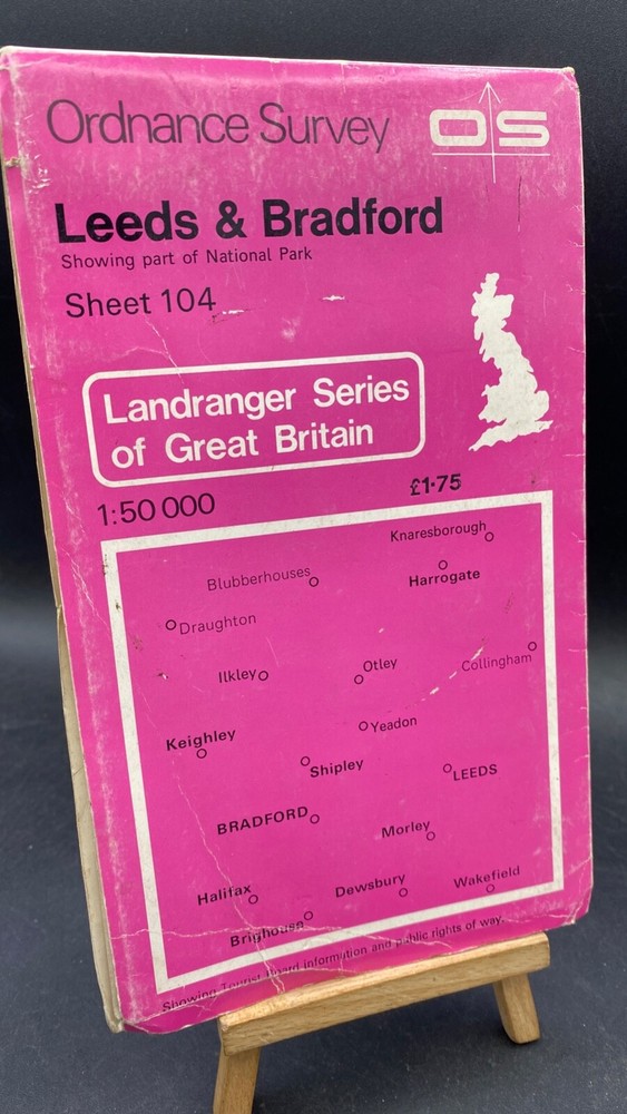 Historic Ordnance Survey Map Sheet 104 (1:50 000) 1974 1st Series Leeds Bradford
