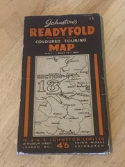 Johnston’s Readyfold Coloured Touring Cloth Map Section 13 Liverpool Blackpool