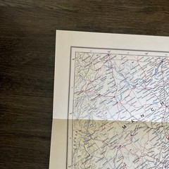 1953 National Geographic Magazine Paper Map China Coast And Korea Vintage