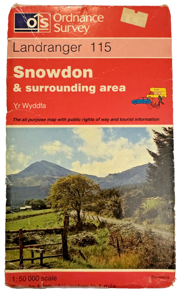 Ordnance Survey Map – Landranger Series – No.115 SNOWDON & SURROUNDING AREA