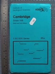 Vintage 1974 IGS 1:50,000 Geological Map Cambridge Sheet 188 Solid & Drift Editn