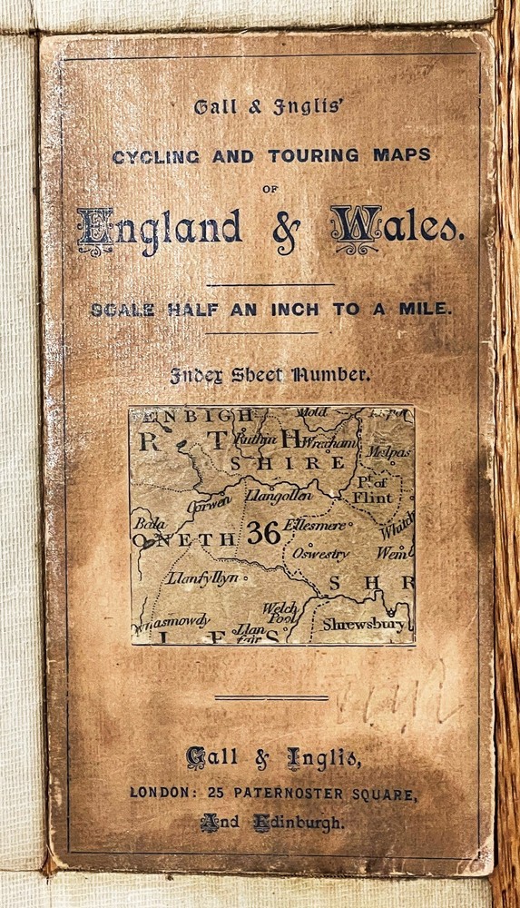 Gall & Inglis Cycling & Touring Map No 36 Merion, Shrop & Flint Shires c1894