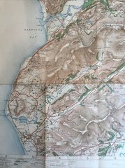 1920 Ordnance Survey One Inch Third Edition Cloth Map 59 Barmouth (incl Towyn )