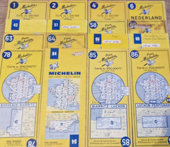 16 Vintage 1:200,000 Michelin Maps covering France, Benelux, NE Spain/Catalonia
