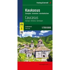 Georgia Armenia Azerbaijan: Caucasus Region Road Map multilingual legend + index